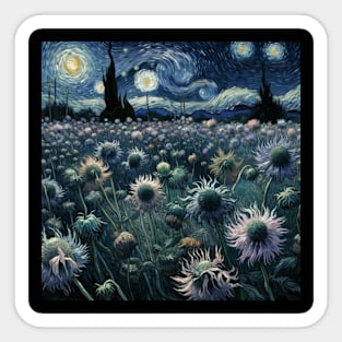 Enchanted Flower Garden Night: Centaurea Starry Floral Sticker